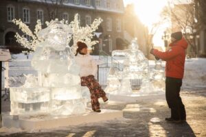 sculpture de glace au Carnaval de Québec