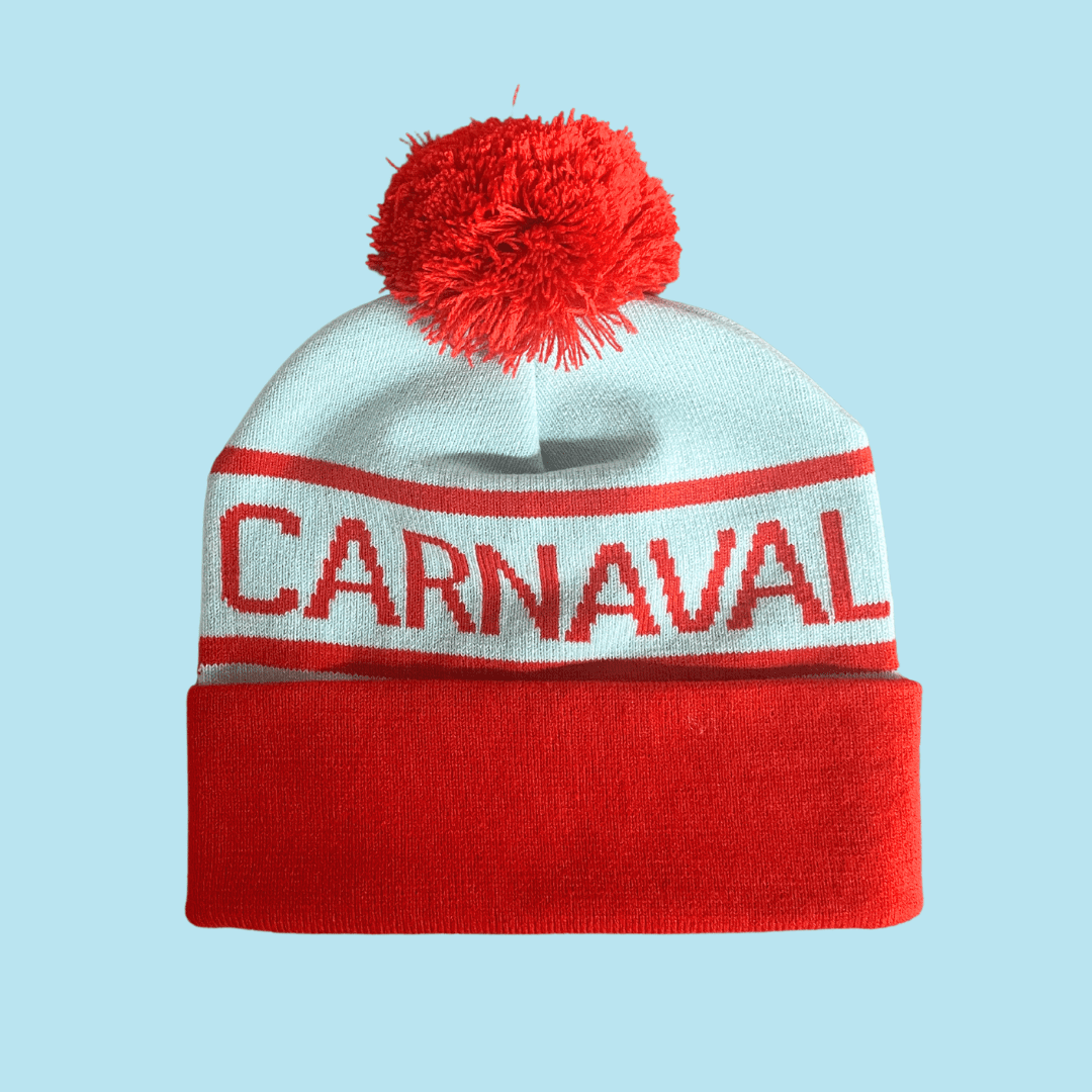 Beanie – light blue and red
