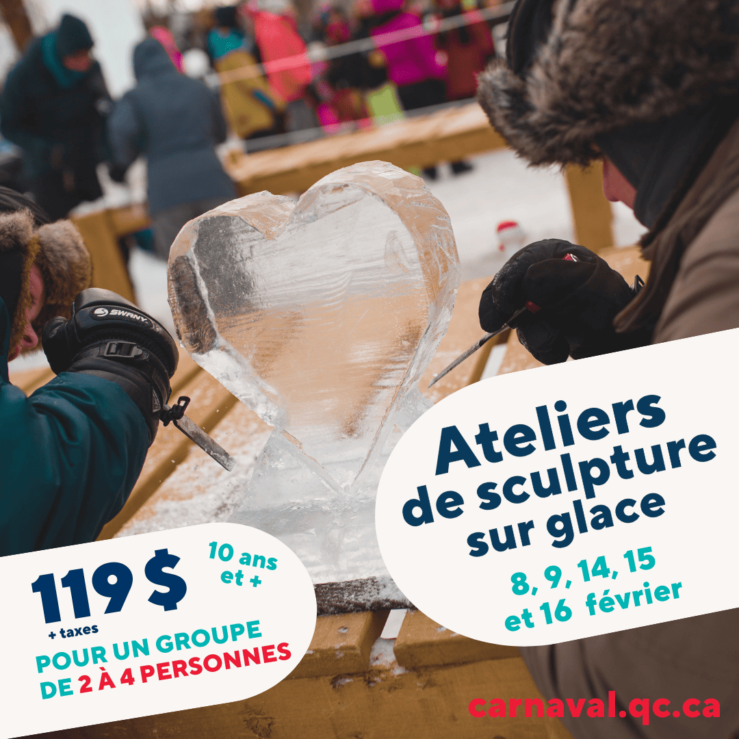 Ateliers de sculpture sur glace | Carnaval de Québec 2025