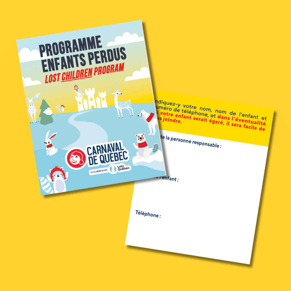 Programme enfants perdus Vidéotron au Carnaval