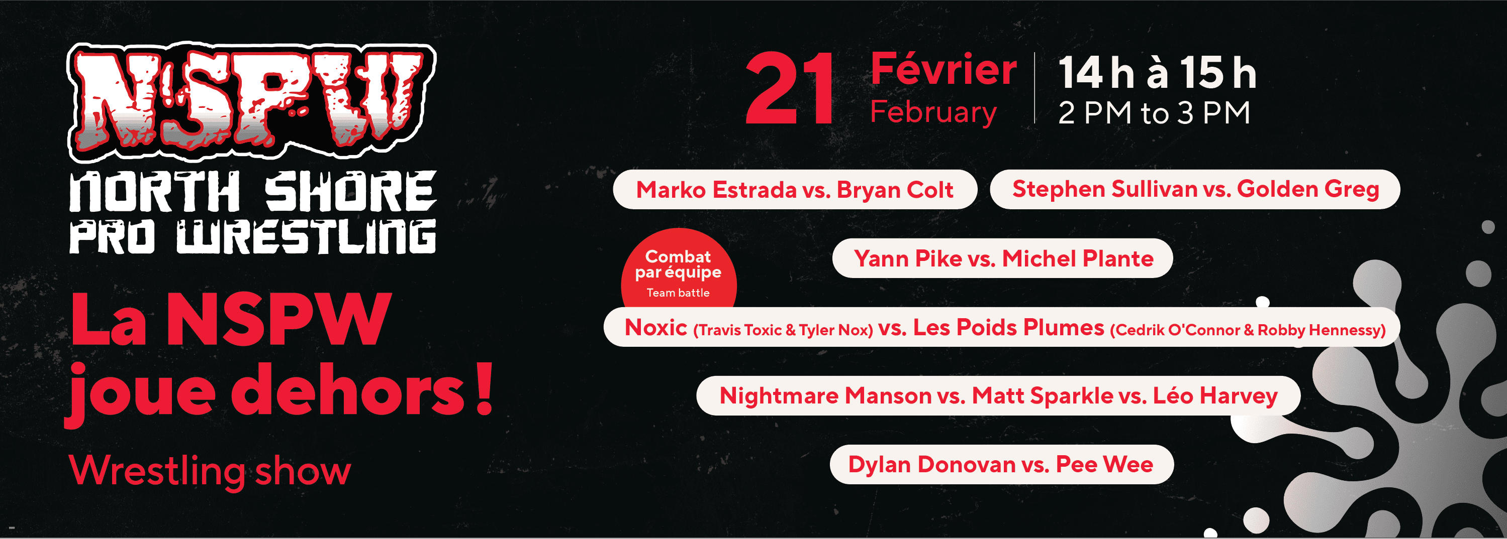 Affiche North Shore Pro Wrestling