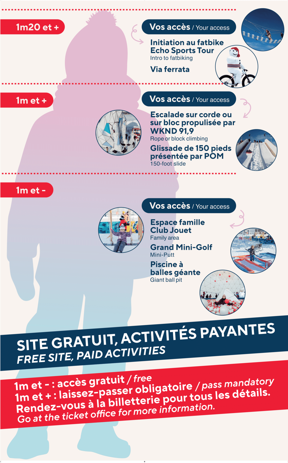 Gougoune et doudoune - plage hivernale de Bonhomme